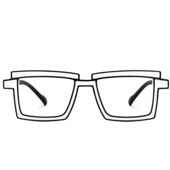 White & Black Cyberpunk Rectangular Glasses | Y2K Retro Anime Style Frames - Picture 7 of 9